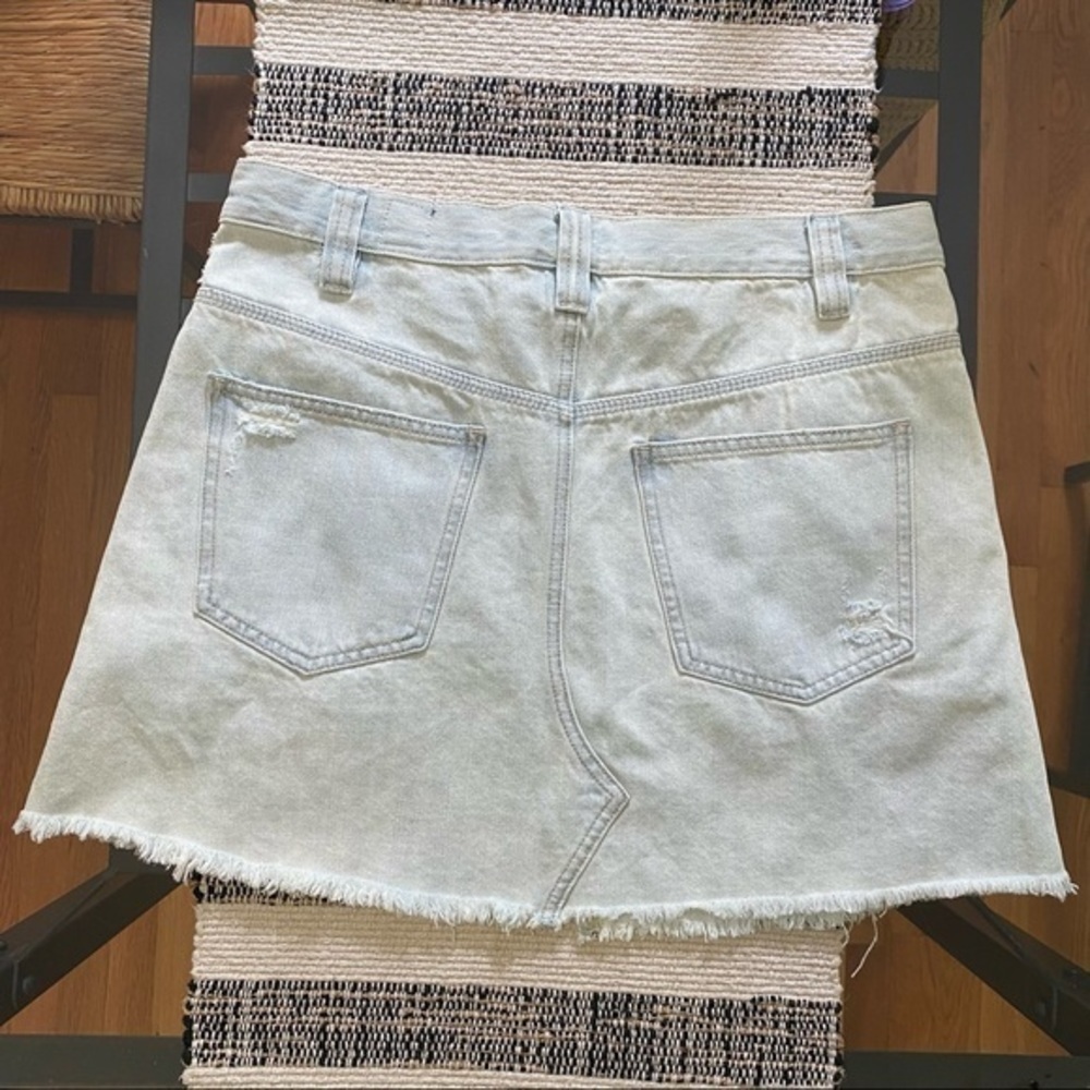 Free People Side Car Mini Skirt denim raw hem - Picture 6 of 16